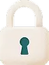 Cream-colored padlock with a keyhole on its body.