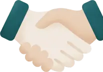 Illustration of two hands shaking in a handshake gesture.