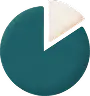 Pie chart with one small white segment and a larger teal segment.