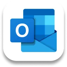 Microsoft Outlook app icon with a stylized blue envelope and letter O.