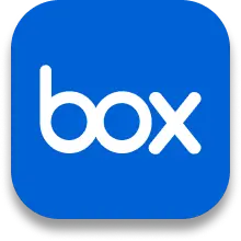 Box company logo in white text on blue rounded square background.