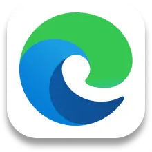 Microsoft Edge browser icon with a blue and green wave design.