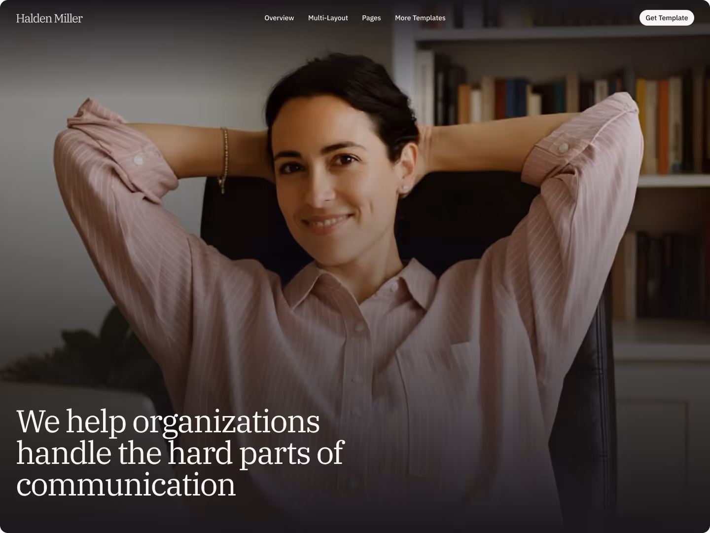 About page showing team member portrait with introductory text about the studio.