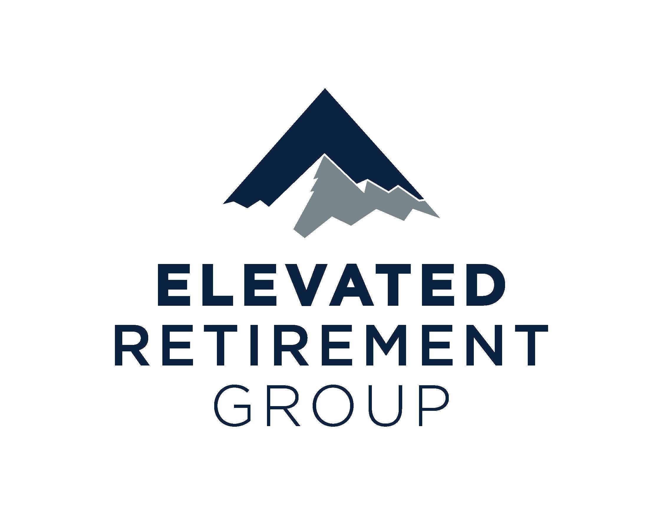 Logo with stylized mountain graphic above the text Elevated Retirement Group.