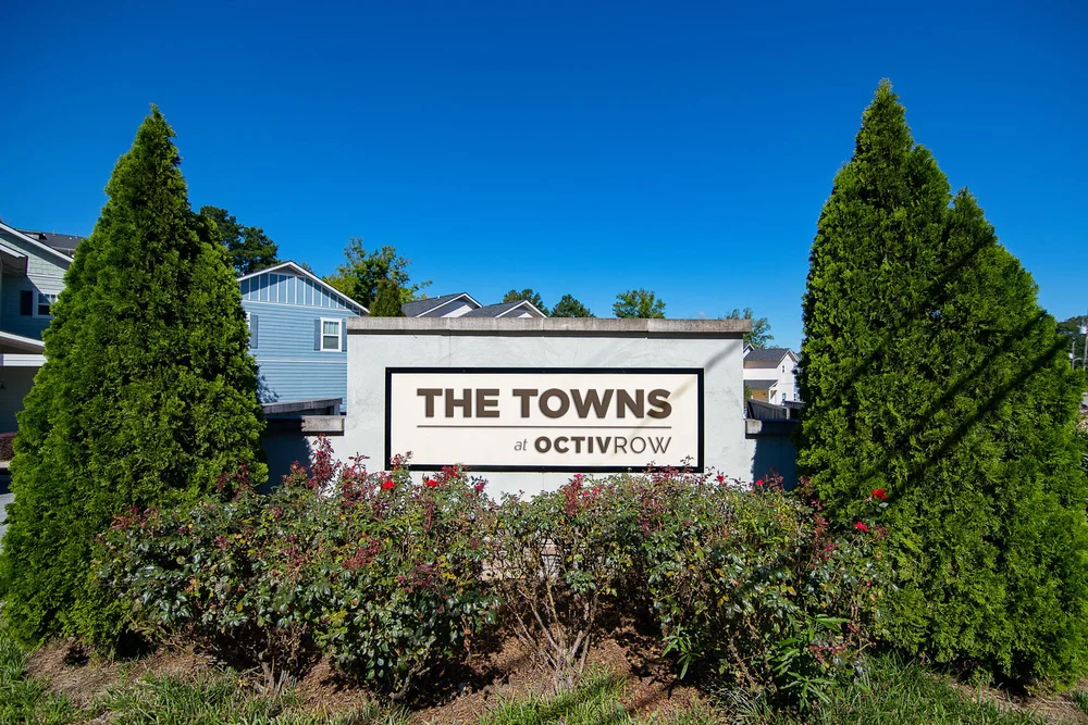 The Towns at Octiv Row exterior logo sign 