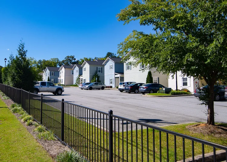 view of gated exterior