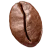 Slanted coffee bean facing down and slanted