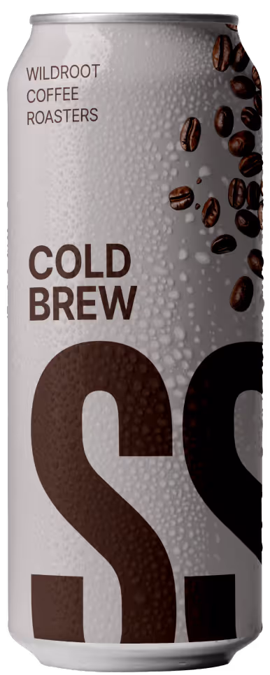 angled stone sip cold brew can product shot emphasizing logo and texture