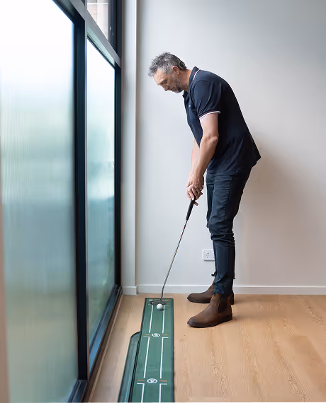 playing golf at work