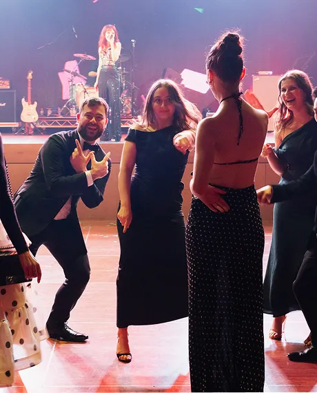 team dancing together