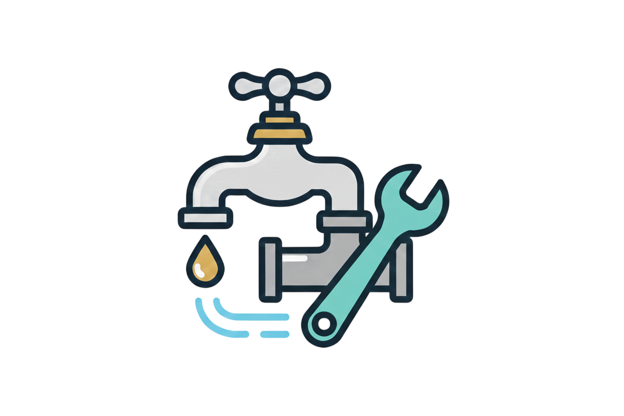 A plumbing pipe and wrench icon