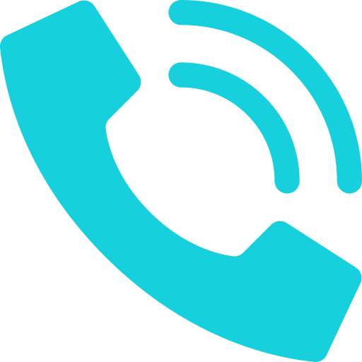 A blue phone call icon 