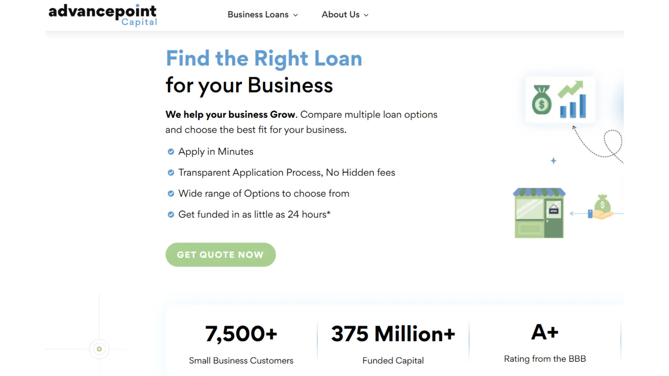Homepage of Advance Point Capital.
