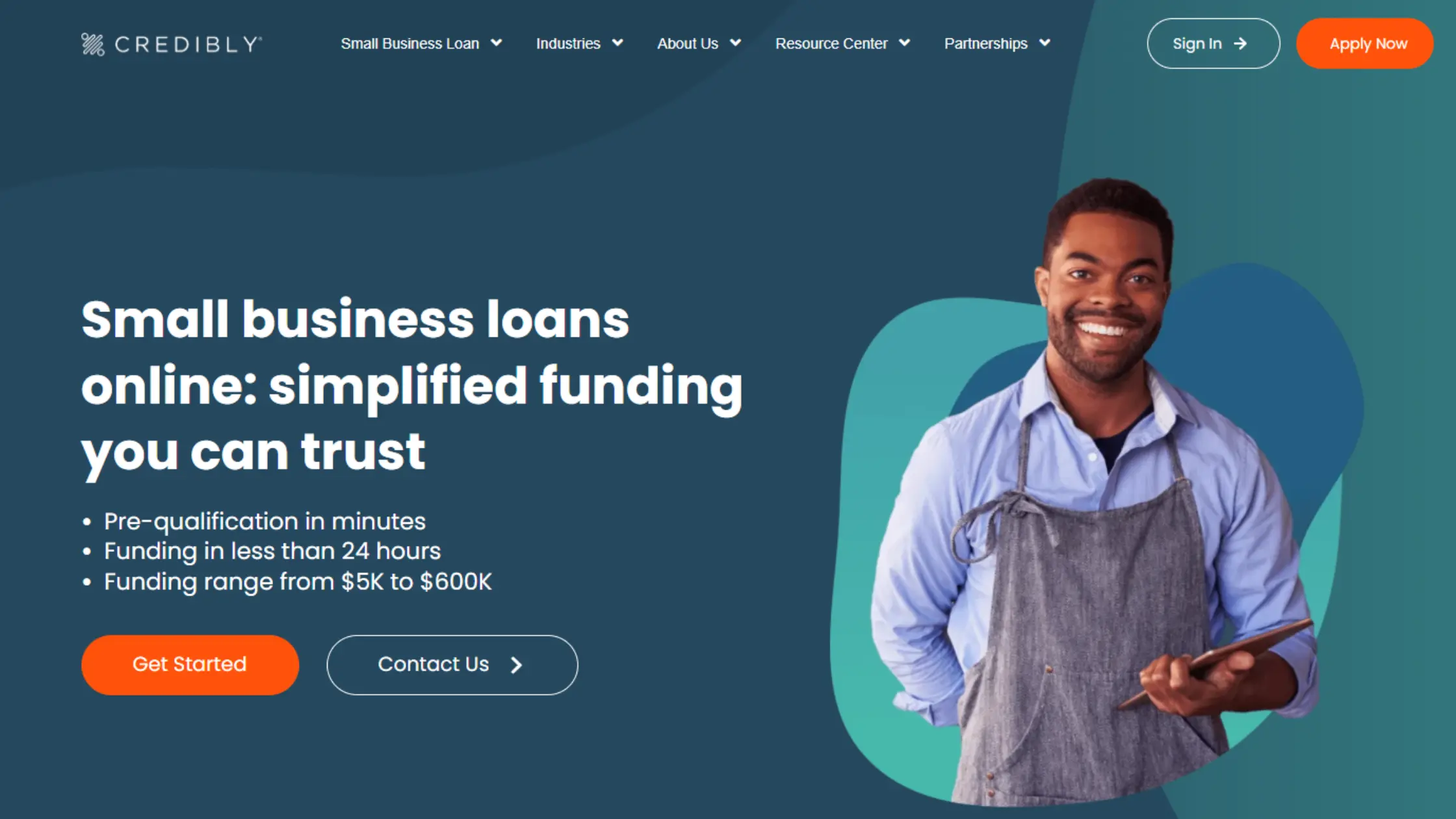 Homepage of Credibly.