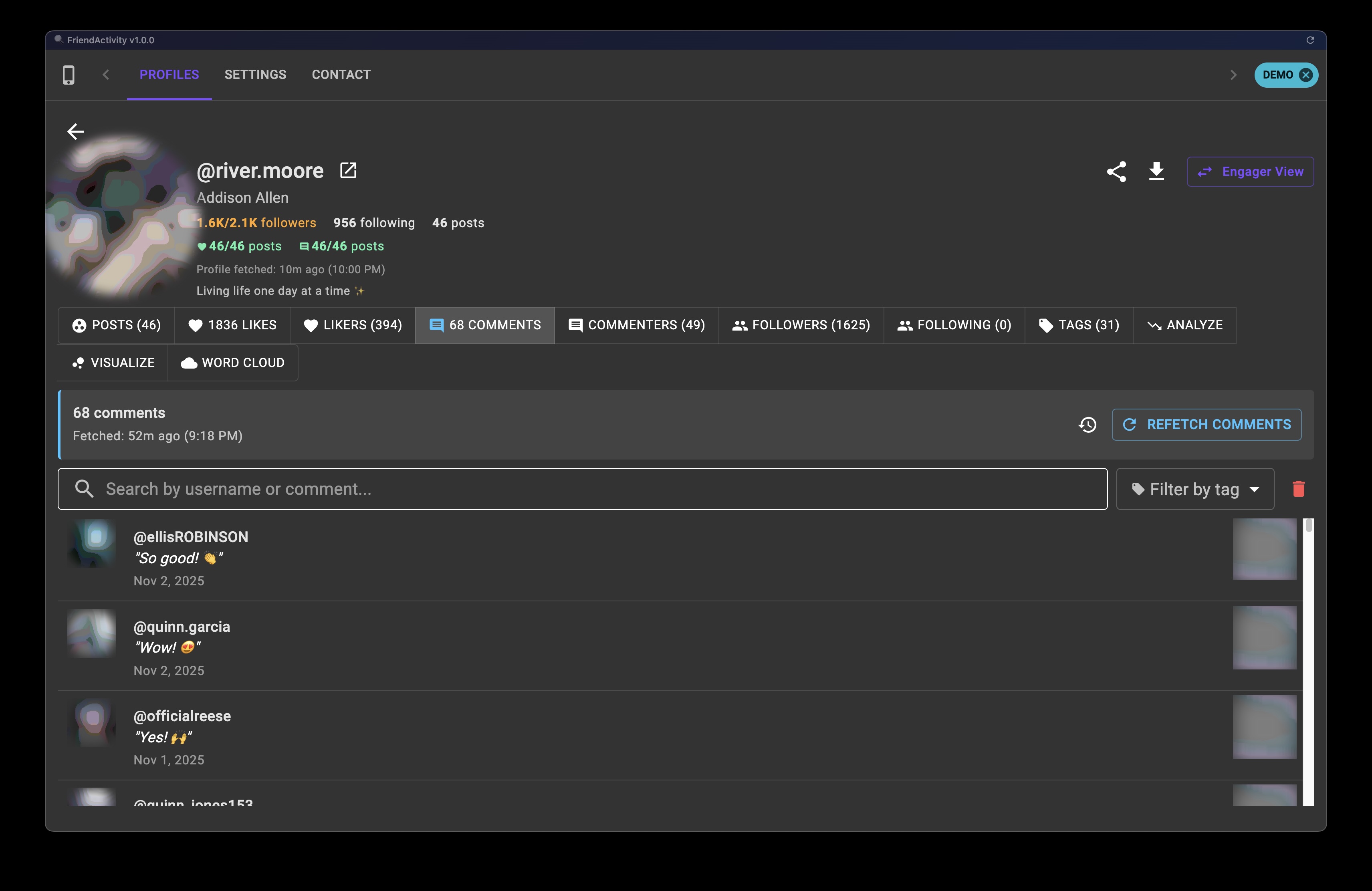 Followers Tab Feature Screenshot