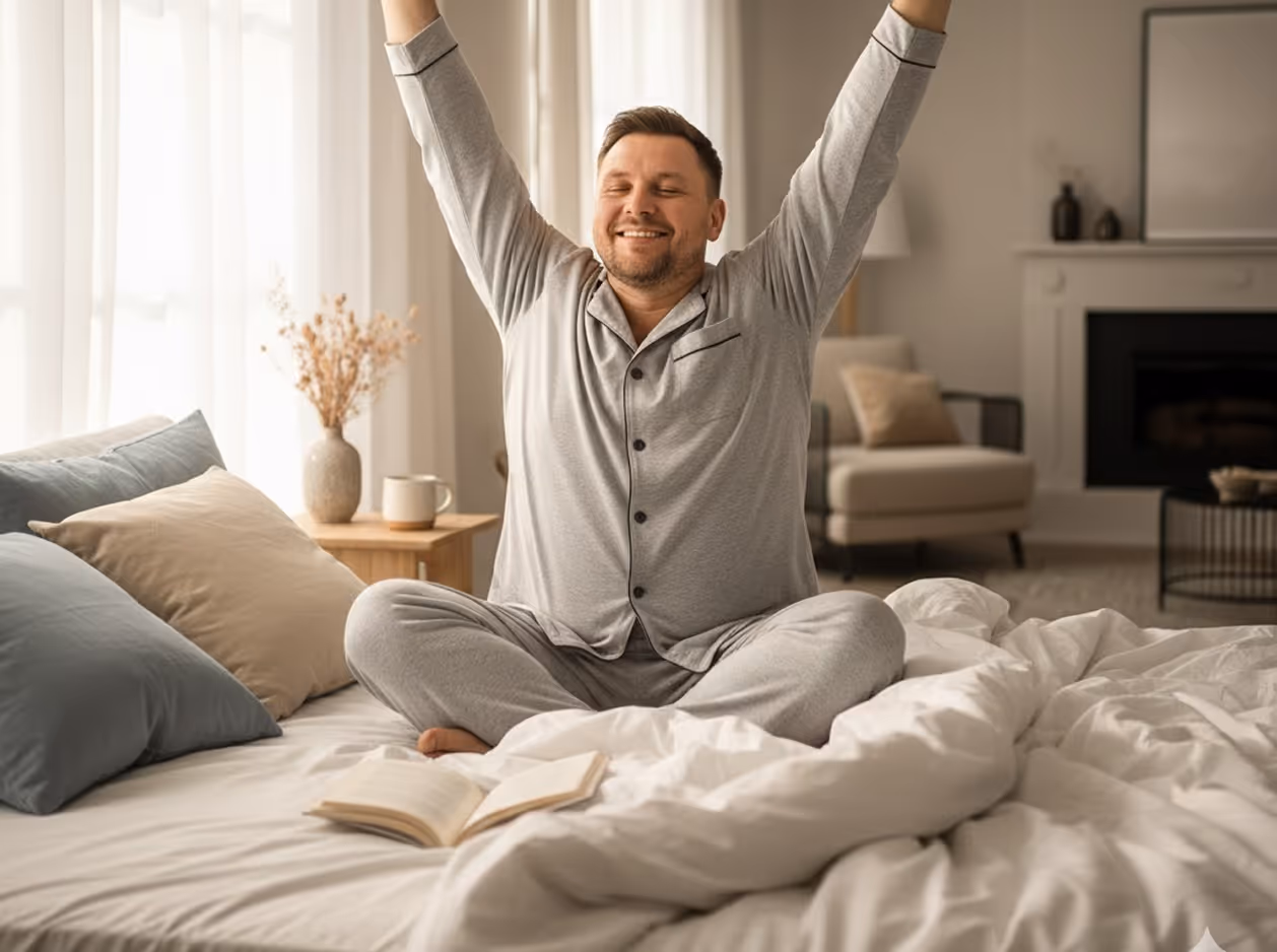 Mann nach erfolgreichem Gewichtsverlust – sichtbar weniger Bauchfett