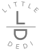 Minimalist logo with a horizontal line intersected by a vertical line and a semicircle below, surrounded by the words 'LITTLE DEED' in an arch.