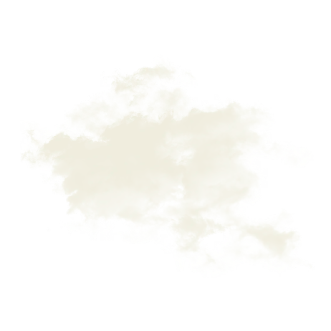 Light beige irregular cloud shape with soft edges on a transparent background.