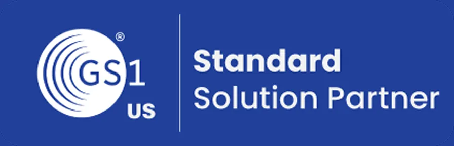 GS1 US Standard Solution Partner logo with blue background.