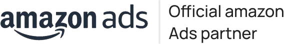 Amazon ads logo with text Official amazon Ads partner
