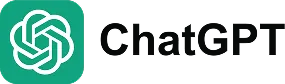 OpenAI ChatGPT logo with a stylized knot icon and the text 'ChatGPT'.
