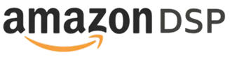 Amazon DSP logo with black text and a curved orange arrow underneath.