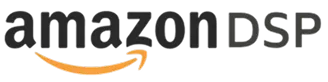 Amazon DSP logo with black text and a curved orange arrow underneath.