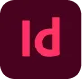 Adobe InDesign logo with pink 'Id' letters on a dark red square background.