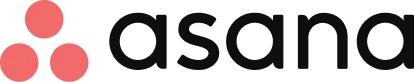 Asana company logo with three coral-colored dots to the left of the word 'asana' in black lowercase letters.