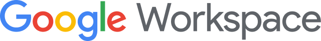 Google Workspace logo with Google in multicolored letters and Workspace in gray.