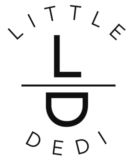 Logo with the word 'LITTLE' arching above and 'DEDI' arching below a horizontal line separating a large capital letter L above and a U-shaped design below.