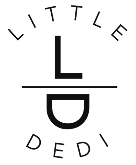 Logo with the word 'LITTLE' arching above and 'DEDI' arching below a horizontal line separating a large capital letter L above and a U-shaped design below.