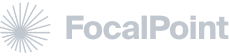 FocalPoint logo featuring a stylized circular burst icon to the left of the company name in gray text.