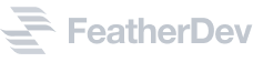 FeatherDev company logo with stylized feather graphic to the left of the text.