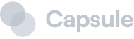Capsule company logo with two overlapping circular shapes to the left of the text.