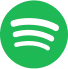 Spotify logo with three curved black sound waves inside a green circle.