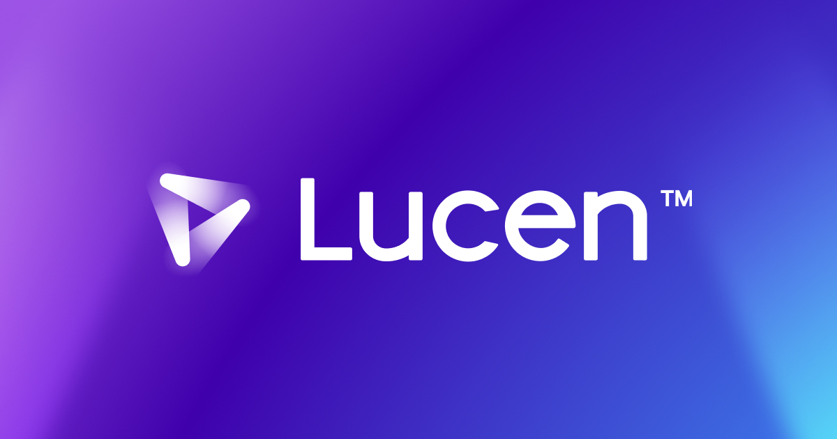 Lucen Software logo on a purple gradient background