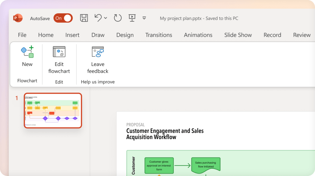 Standardize flowchart structure and formatting across teams directly in PowerPoint