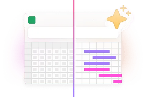 Build live Gantt charts in Excel that update automatically as you edit your project plan
