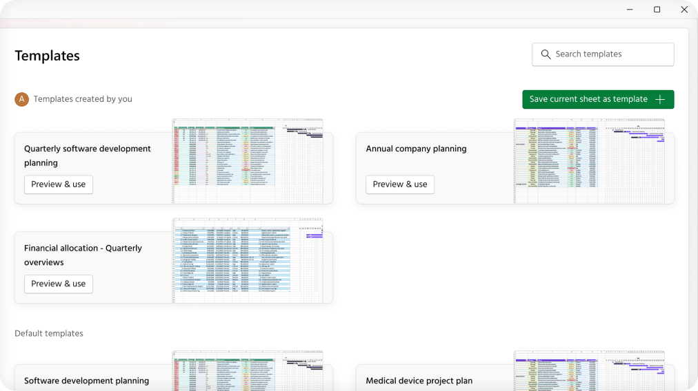 Share project plans directly from Excel with consistent formatting and up-to-date data
