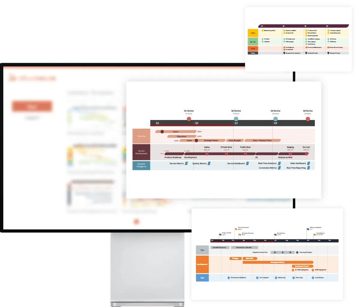 Roadmap-sjablonen voor PowerPoint