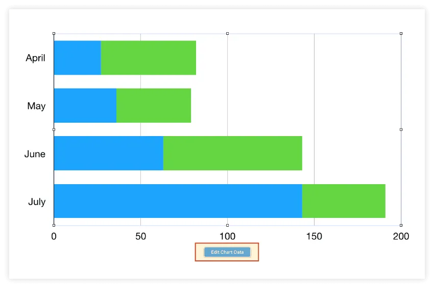 Edit the chart data in keynote