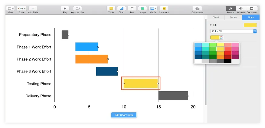 Change default colors for chart bars