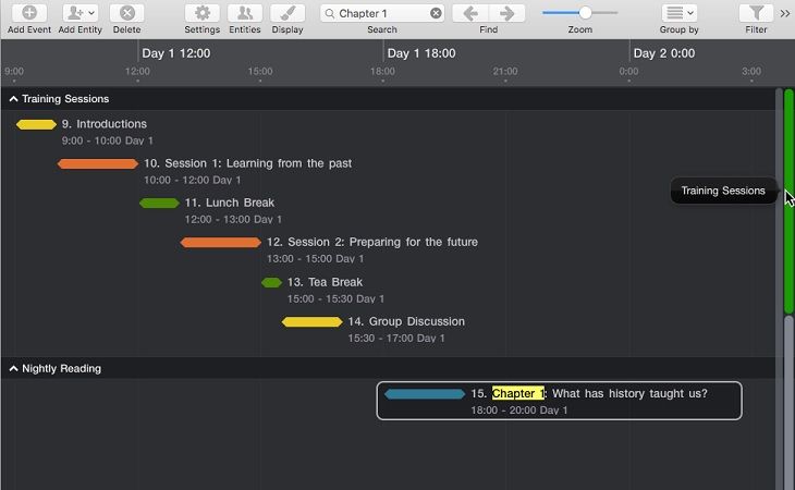 Timeline made with Aeon Timeline