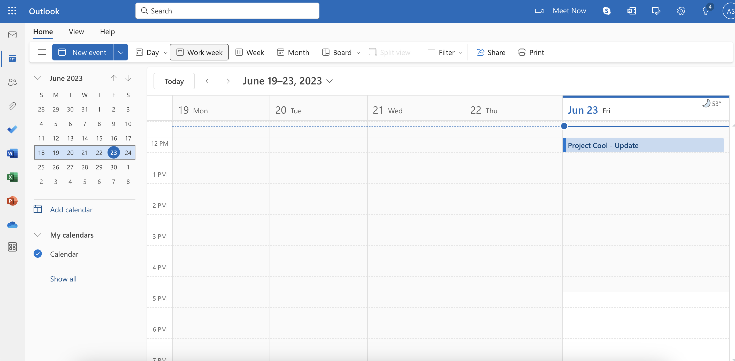 outlook workweek