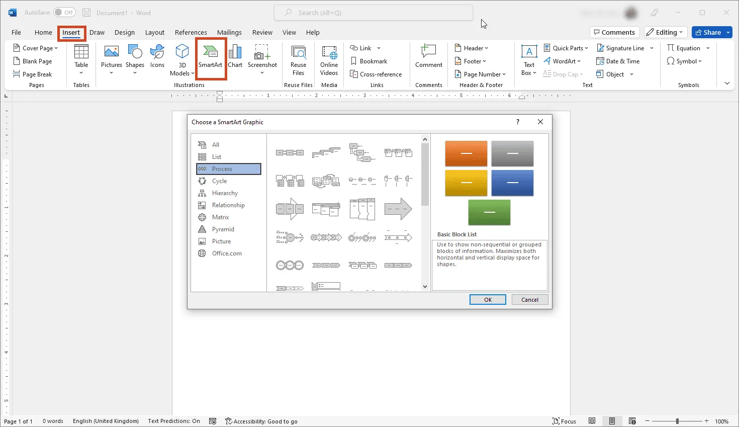 Grafische Werkzeuge zur Erstellung von Projektvisualisierungen in Microsoft Word