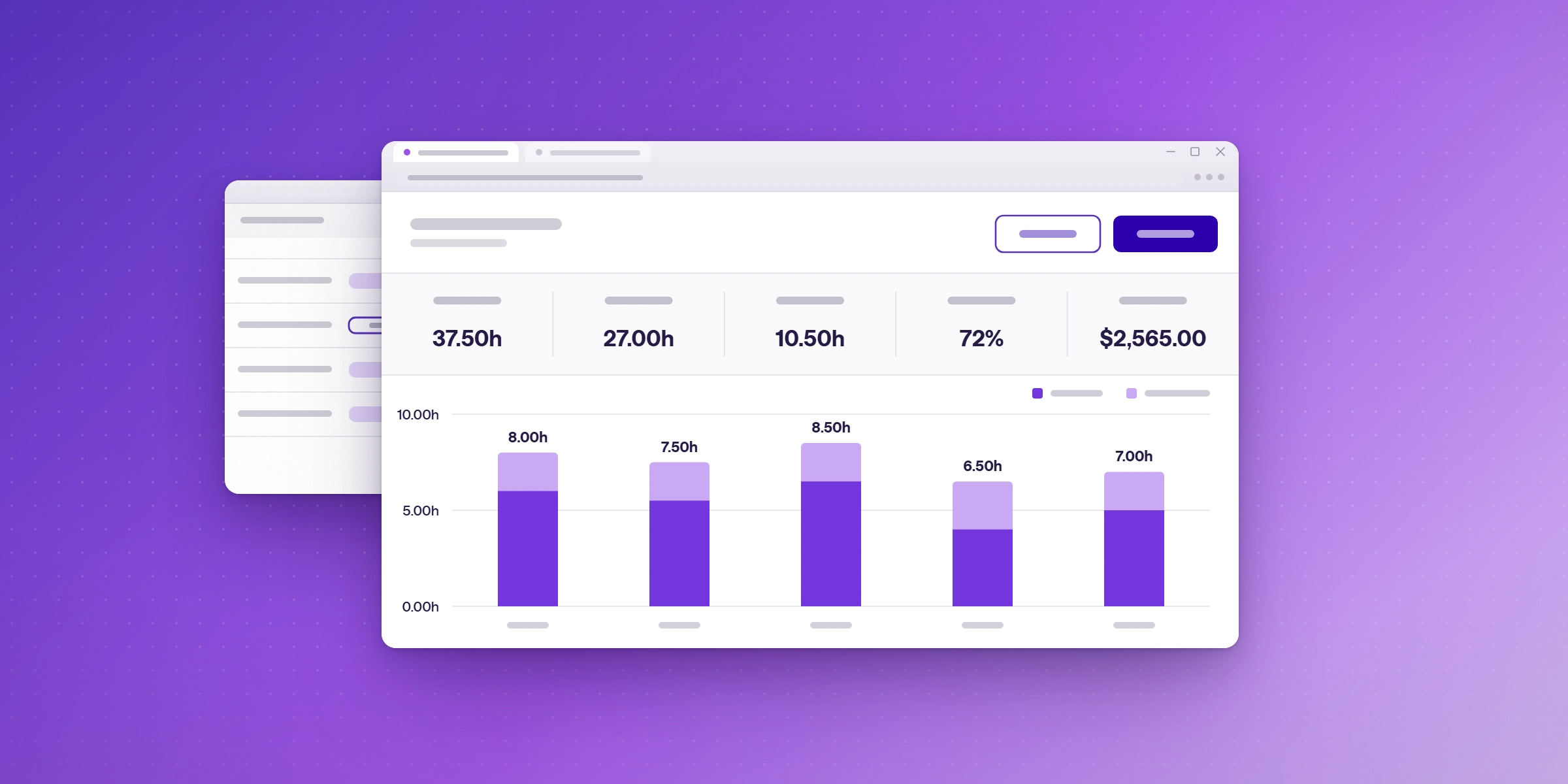 Lucen Track report splitting billable and non-billable hours