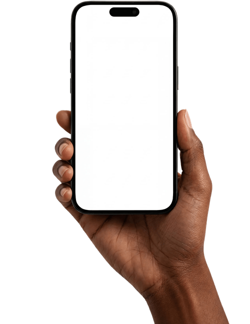 Hand holding an iphone
