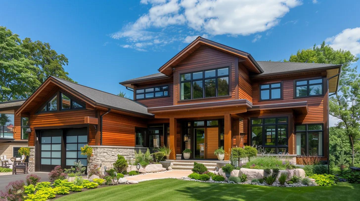 Maibec wood siding on a beautiful home exterior, showcasing durability and aesthetic appeal