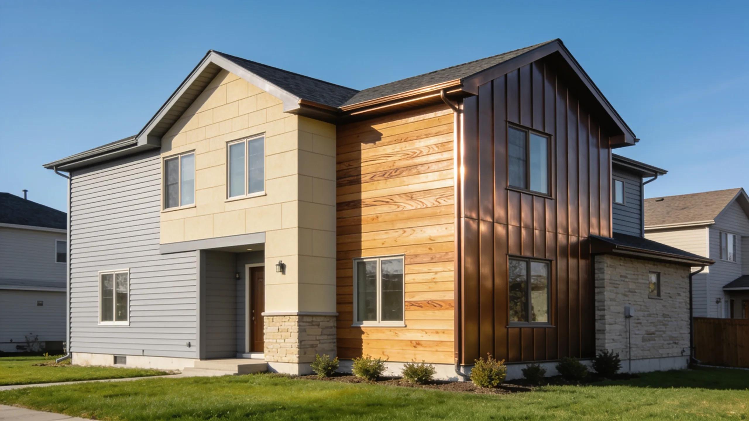 Modern home with durable siding materials in North York showcasing vinyl, fiber cement, and metal.